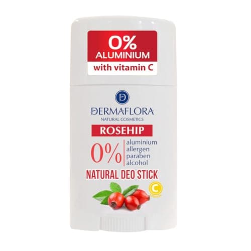 Image of Dermaflora Rosehip with Vitamin C Natural Deo Stick – 50ml | Antioxidant-Rich Natural Deodorant | Aluminum-Free, Paraben-Free, Gentle & Effective Odor Protection