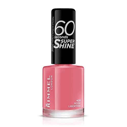Image of Rimmel 60 Seconds Super Shine Nail Polish, Rose Libertine, Quick-Dry Nail Polish, Ultra-Shiny Finish, Easy to Apply, Vibrant Colour, Long-Wearing, Clean and Improved Formula, Vegan, 8ml