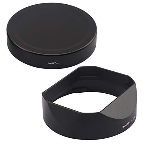 Image of Haoge LH-X23B Square Dedicated Metal Lens Hood for Fujifilm Fuji Fujinon XF 23mm F1.4 R, XF 56mm F1.2 R and XF 56mm F1.2 R APD lens Replaces Fuji LH-XF23 Lens Shade with Metal Cap Kit