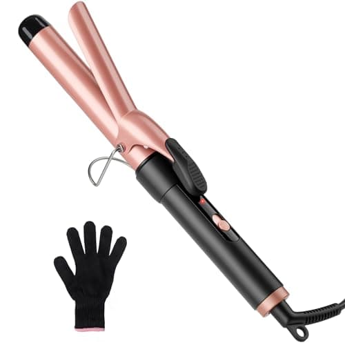 Image of Large Curling Wand 32mm Barrel, Long Curling Tongs with Clamp for Hair, Ceramic Curling Iron Hair Curler Tool, Dual Voltage