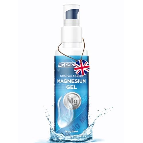 Image of High Absorption Magnesium Gel: 20% More Magnesium Than Oil Sprays. Fast Transdermal Relief for Leg Cramps & Sore Muscles. Less Itch, No-Sting Dead Sea Formula. 210ml - 840 Rubs - Made in UK