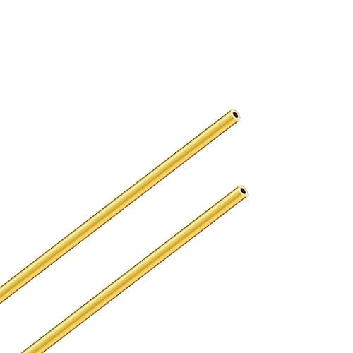 Image of LAVMHAB Brass Tube 4mm OD X 1.0mm Wall Thickness 300mm Length, Seamless Round Brass Pipes Tubing for DIY Craft 2pcs
