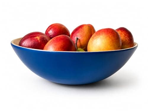 Image of TONKING Handcrafted 30cm Bamboo Serving Bowl – Wooden Bowl for Fruit, Salad, Vegetables – Eco-Friendly & Stylish Tableware Royal Blue L