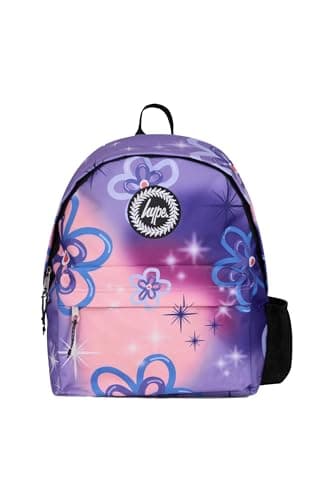 Image of hype School College Casual Work Hiking Backpack for Kids Boys Girls Teens Men Women (Purple Sparkle Flower, One Size)