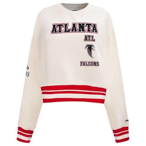 Image of Pro Standard WOMENS NFL ATLANTA FALCONS RETRO CLASSICS CREWNECK SWEATSHIRT EGGSHELL/RED 2XL