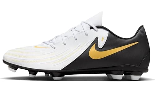 Image of Nike Phantom Gx II Academy Fg/Mg Football Shoe White/Black/MTLC Gold Coin 10.5