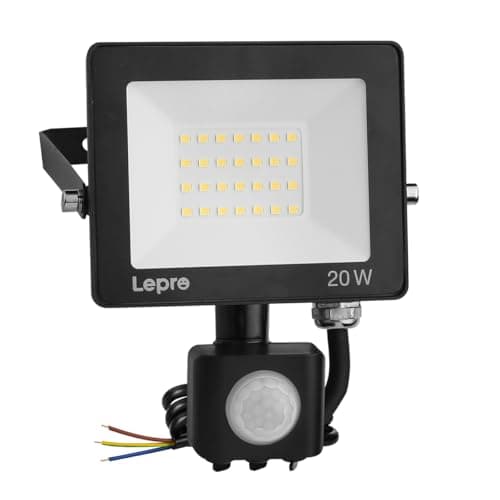 Image of Lepro Security Lights Outdoor Motion Sensor, 20W 2000 Lumen PIR Lights, IP65 Waterproof Motion Sensor Flood Light, Ultra Thin Garden Security Light for Forecourt, Backyard, Garages