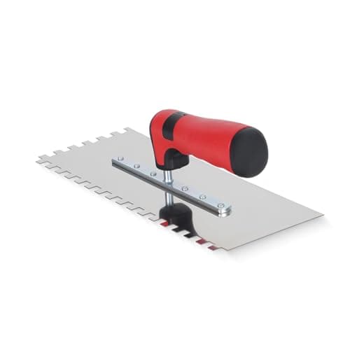 Image of 11.02''x4.33'' Tile Adhesive Spreader Notched Tile Trowel Stainless Steel Tiling Trowel Tiling Tools with Rubber Handle Grip Notched Trowels Cement Tool for Plastering, Bricklaying & Flooring Tool
