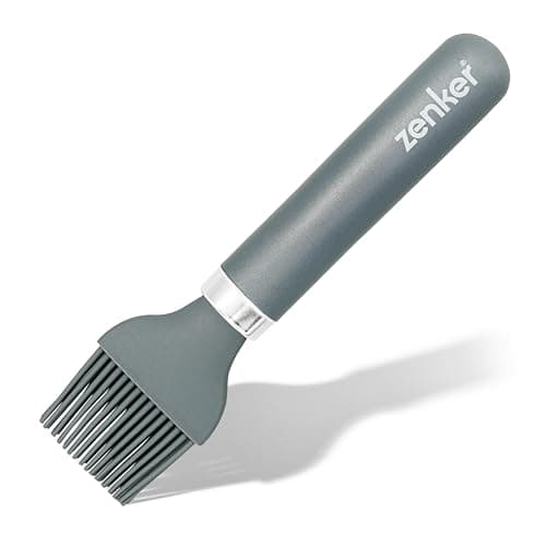 Image of Zenker Silicone Pastry Brush with Non-Stick Flexible Bristles, Plastic Handle, Ideal for Coated Baking Tins, Pots, Pans, and Versatile Basting, 19x5x2cm, Grey