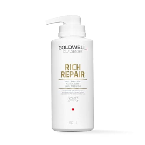 Image of Goldwell Dualsenses Rich Repair 60sec Treatment Mask, For Severely Damaged Hair, Restores Hair Structure, 500ml