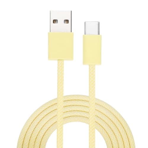 Image of sourcing map 3.28ft USB Type C Charger Cable, 2A Type-C to USB A Braided Charging Cord Data Transfer Cable for Tablet Phone LED Desk Lamp Drone, Yellow