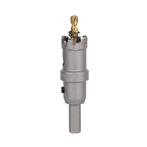 Image of Vearter TCT Hole Saw, 22mm Carbide Bit with Pilot Drill, Cutter for Hard Metal, Stainless Steel, Mild Steel, Aluminium Alloy, Copper, Iron, Plastic and Fiberglass