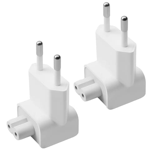 Image of 2 Pack Mac AC Charger Adapter EU Travel Charger Converter, Replacement AC Power Connector for MacBook, Ipod & I-pad, A-pple Laptop Charger Adapter for European Outlets