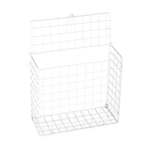 Image of Unibos | Unibos | Letterbox Cage | Indoor Mail Catcher | Perfect For Dog, Cat & Pet Owners | White Iron Post Box Holder | Large Iron Letter Box Catcher | Post Holder - White