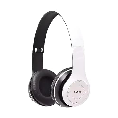 Image of SterlingEdge P47 Wireless Bluetooth Headphones, HiFi Stereo Over Ear Headset Noise Cancelling Sports Foldable Earphones for Home Travel Office (White)