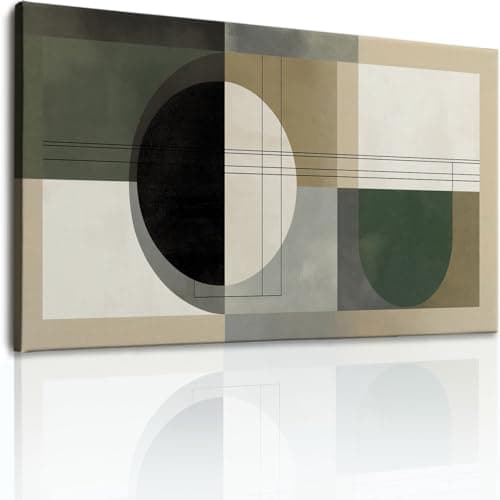Image of Wooden Framed Canvas Wall Art for Home Decor, Geometric Lines Bedroom Office Wall Decor Paintings, Multicoloured Modern Fashion Pictures Artwork Print for Living Room Decor 70L x 50W