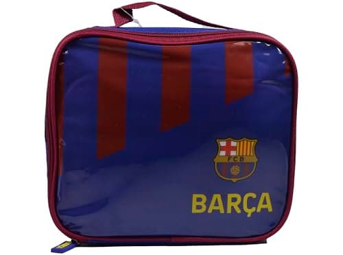 Image of Hy-Pro Officially Licensed FC Barcelona Lunch Bag, Stripe Design, Insulated, Portable, Merchandise, Great Football Gift Idea, Perfect for School or Work