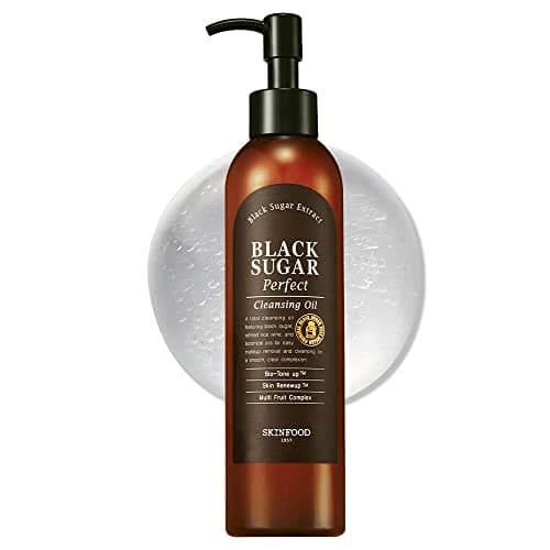 Image of SKINFOOD Black Sugar Facial Cleansing Oil Black Sugar & Rice Wine Exfoliating Makup Remover Cleansing Oil Cleansing Oil for Face for Smooth and Refreshed Skin 6.76 Fl. Oz. (200ml)