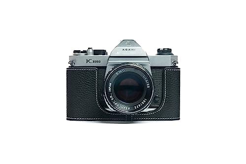 Image of Handmade Genuine Real Leather Half Camera Case Bag Cover for Pentax K1000 Film Camera Black Color