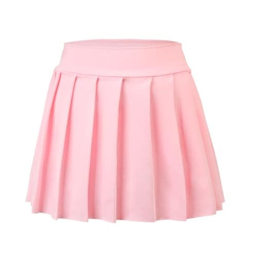 Image of Bezioner Girls Tennis Skirt with Shorts,Golf Skort with Dual Pockets Pleated Skirt Skater Mini School Skirt Pink New XL(10-12 Years,130-150 cm)