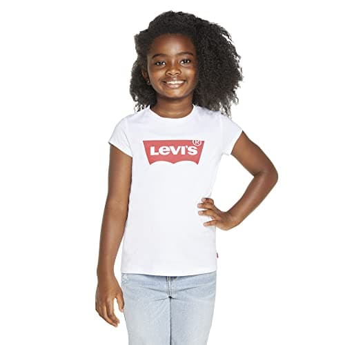 Image of Levi's Girl's Lvg Ss Batwing Tee 4e4234 T-Shirt, Red / White, 16 Years