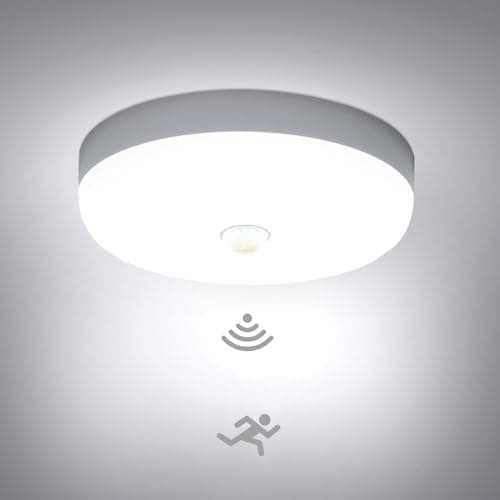 Image of Combuh Indoor LED PIR Motion Sensor Ceiling Light 15W 1500LM, 15CM Cool White 6500K, IP56 Waterproof Flush Round Lights Fitting 240V for Porch Hallway Roof Stairway