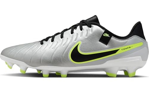 Image of Nike Tiempo Legend 10 Academy MG Multi Ground Football Boot DV4337, Metallic Silver Black Volt, 4 UK
