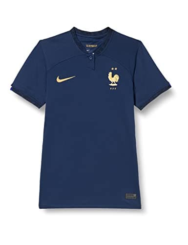 Image of NIKE France DN0764 Season 2022/23 Official T-Shirt Men's Midnight Navy/Metallic Gold XS