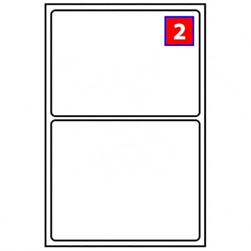 Image of EJRange 2 Labels per A4 Sheet – 100 Sheets (200), 199.6 x 143.5mm Self-Adhesive Address Stickers, Compatible with Inkjet & Laser Printers