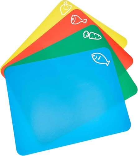 Image of Chef Aid 4 Flexible Colour Coded Chopping Mats,Assorted,35cm x 30cm