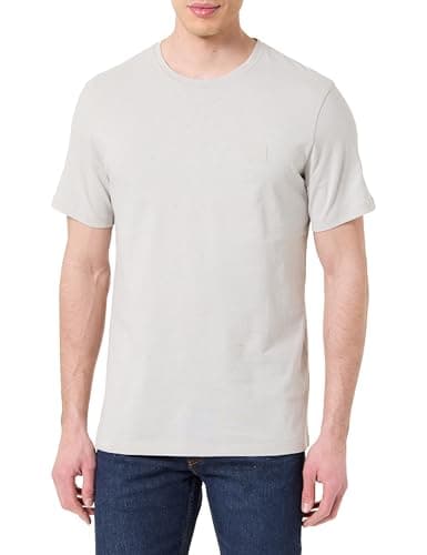 Image of BOSS Mens Tales Relaxed Fit Cotton Jersey Logo Patch T-Shirt, Open Grey 070, XL