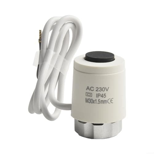 Image of 230V Thermostatic Actuator for Floor Heating Manifold, M30x1.5mm Two-Wire Electrothermal Valve, IP54 Compact Design, Normally Open/Closed(Normally Open)