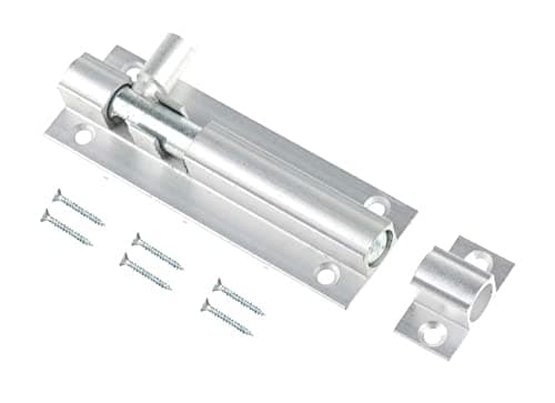 Image of TERF® Aluminium Door Bolt Barrel Slide Lock 100mm [4''] Door Latch with Screws Ideal for Internal and External Doors Locks for Bedroom Bathroom Toilet Shed Gate Cupboards and Cabinets - 100mm