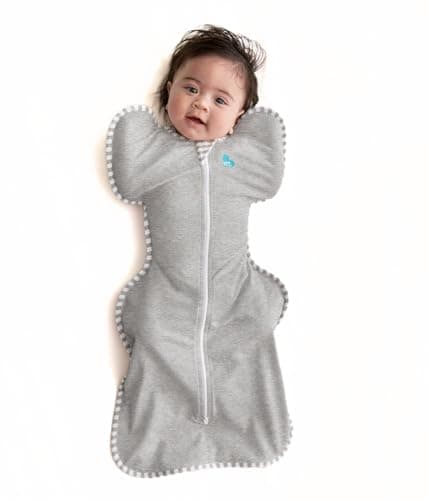 Image of Love To Dream™ Swaddle UP™, Small 3.5-6 kg - Grey, Snug Fit, Supports Healthy Sleep Routine, 1.0 Tog - Ideal for 20-24°C Temperatures, Machine Washable Cotton & Double Zip for Easy Nappy Changes