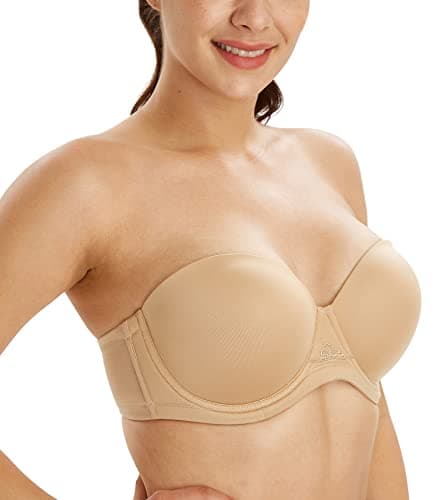 Image of Lemorosy Multiway Contour Strapless Bra Women's Plus Size Full Coverage Underwire(Nude,34DD)