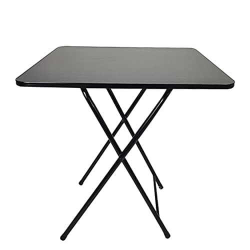Image of Haibinsuo Modern Black Foldable Square Dining Table, 60cm x 70cm (23.62 inches x 27.56 inches), 4 Persons, Indoor Outdoor