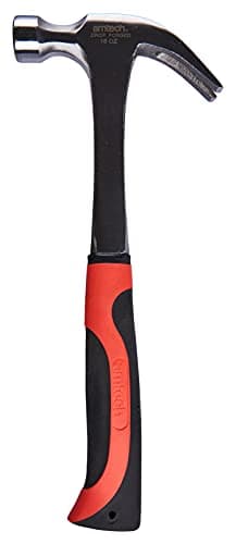 Image of Amtech – One-Piece Claw Hammer, Drop-Forged Steel Construction with Anti-Slip Rubber Grip for Accurate Nail Driving & Removal in Carpentry, Framing & General DIY Projects, 16oz (450g)