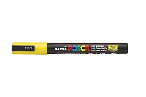 Image of Posca UNI-BALL MARKER PEN PC-3M - YELLOW - SINGLE PEN