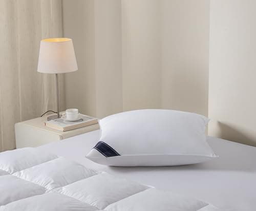 Image of Littens Extra Filled 80cm x 80cm Luxury European Continental White Duck Feather & Down Large Square Pillow 230TC 100% Cotton Casing, Down Proof (32" x 32")