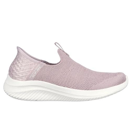 Image of Skechers Women's Ultra Flex 3.0 Smooth Step Sneaker, Mauve Knit Jersey Trim, 6 UK