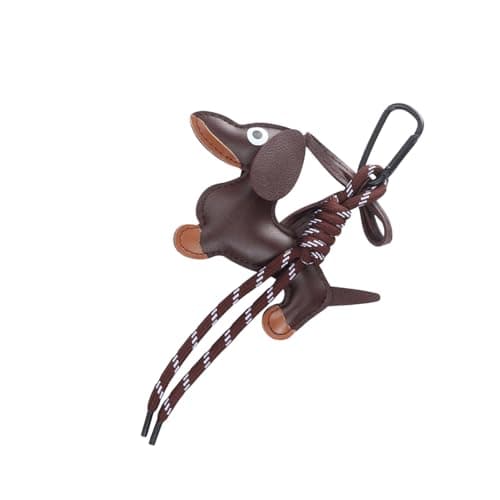 Image of sodeber Fashionable Retro Sausage Dog Keyring Fashionable Sturdy PU Jewelry Accessory for Collectors and Trendsetters Use Pet Lover Keychain