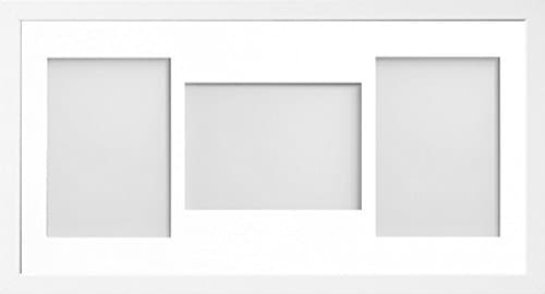 Image of Allington Range 20x10-inch White Picture Photo Frame with White 3-Aperture Mount for Image Size 7x5-inch (PLP)