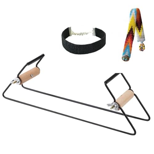 Image of HERCHR Bead Loom Kit Metal Weaving Bead Loom for Adults Weaving Bead Bracelet Necklace Kit 11.6×2.7×3.5in for DIY DIY Hand-Made Knitting Machine