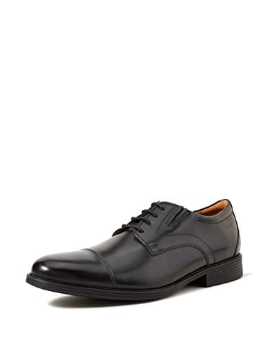 Image of Clarks Men's Whiddon Cap Oxford, Black Leather, 8 UK