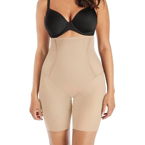 Image of Maidenform Women's Firm Foundations - Hi-waist Thigh Slimmer Thigh Slimmers, Beige (Latte Lift), L