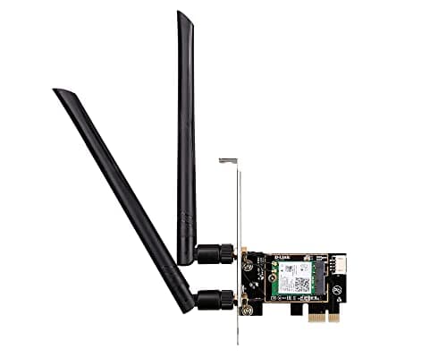 Image of D-Link DWA-X582 AX3000 Wi-Fi 6 PCIe Adapter with Bluetooth 5.0, MU-MIMO, Dual Band, Detachable High-Gain Antennas, WPA3, With Low Profile Bracket, Compatible with Windows
