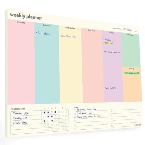 Image of Weekly Planner Pad with To Do and Habit Tracker (A4 Weekly Planner)