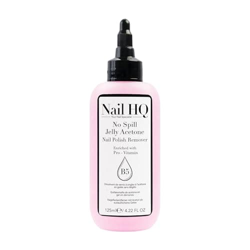Image of Nail HQ No-Spill Jelly Acetone Nail Polish Remover – 80% Acetone Formula with Pro-Vitamin B5, Vitamin E & Glycerin – Mess-Free, Removes Nail Polish & UV Gel, 125ml