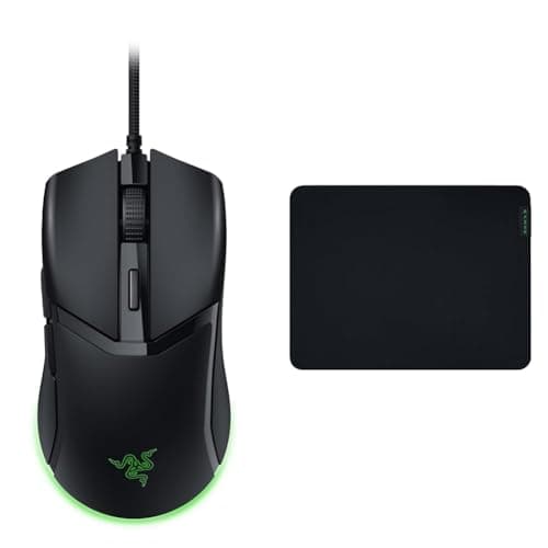 Image of Razer Cobra - Lightweight Wired Gaming Mouse Chroma RGB Black & Gigantus V2 Medium - Soft Medium Gaming Mouse Mat for Speed and Control Black