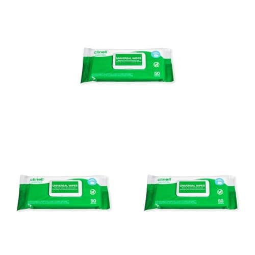Image of Clinell Universal Cleaning and Disinfectant Wipes - Pack of 150 Multi-Purpose Wipes, Kills 99.99% of Germs, Effective from 30 Seconds